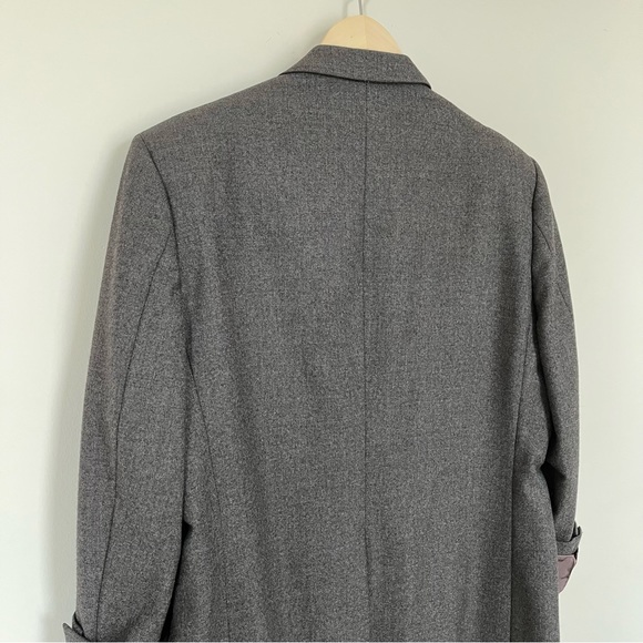 100% Wool Union Made Blazer Vintage Suit Jacket Grey Preppy Oversized Blazer - Picture 15 of 16